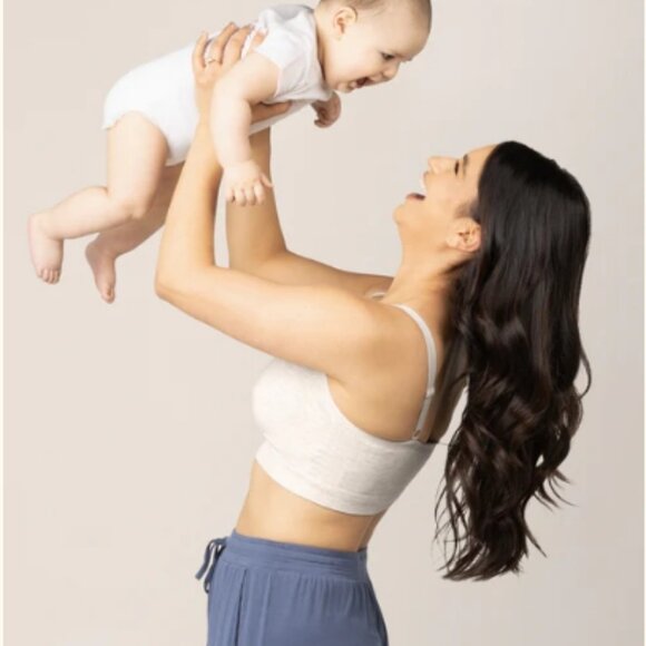 Kindred Bravely Sublime Bamboo Hands-Free Pumping Lounge & Sleep Bra M Oat Nwt - Picture 2 of 14